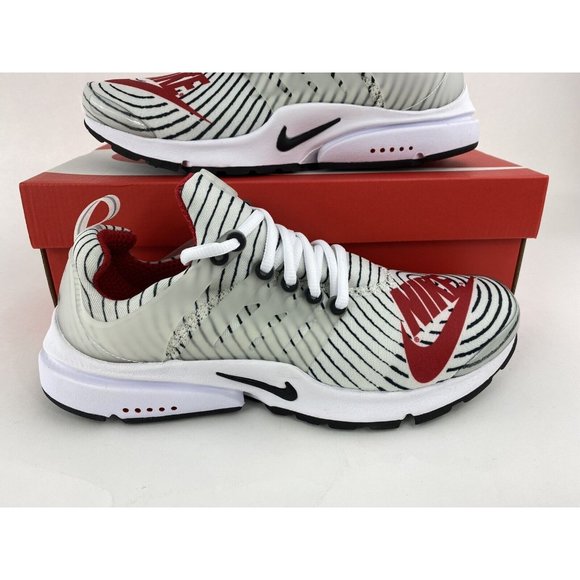 Nike Air Presto White Black Red Men's Sneakers Shoes Nike Logo Zebra CT3550-101 - Picture 4 of 12